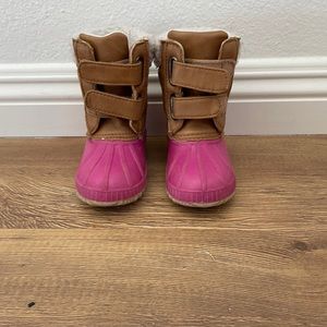 GAP Girl Size 7/8 Pink Tan Cozy Sherpa Snow
Duck Boots Thinsulate